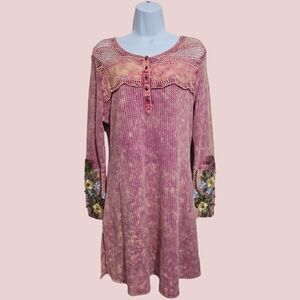 Aratta Silent Journey Embroidered Tunic Dress